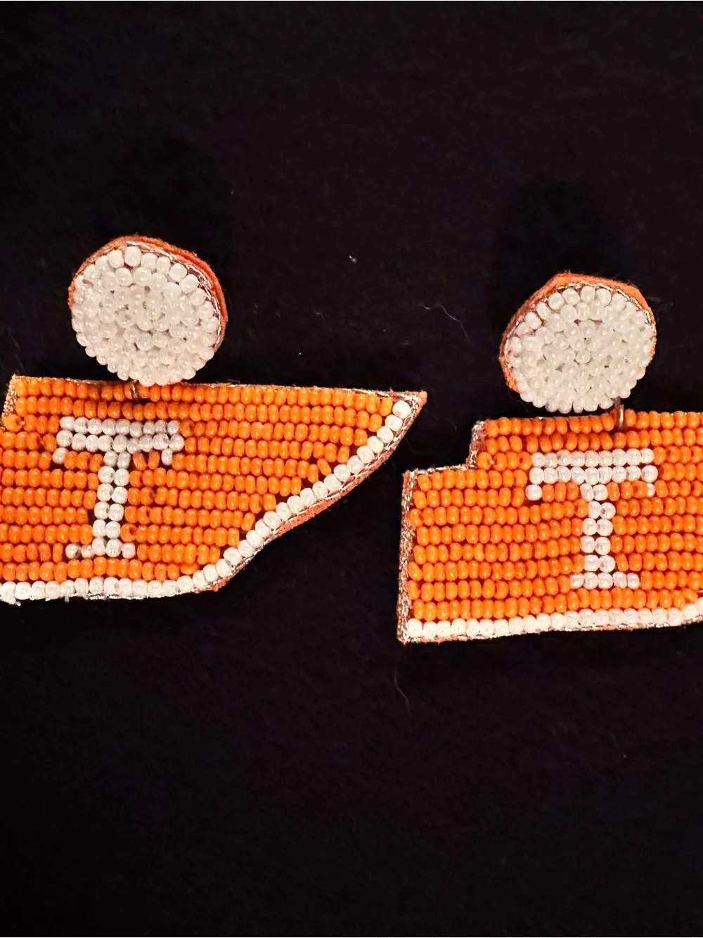Orange Tennessee beaded earrings